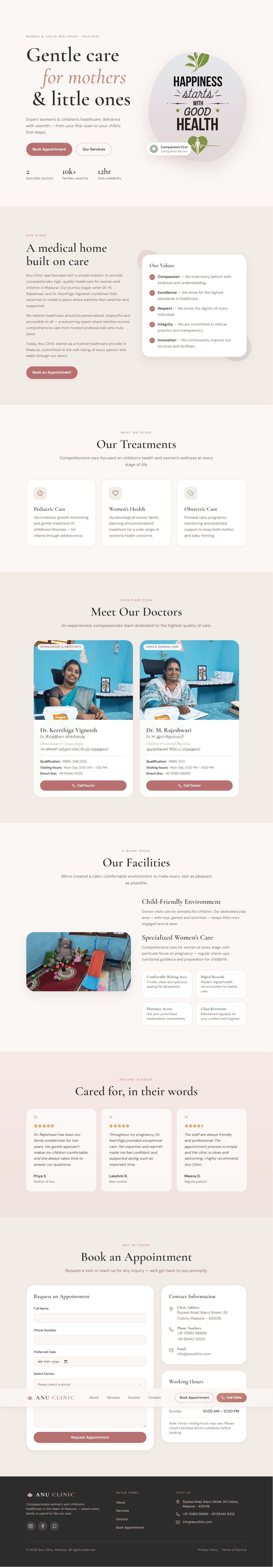 Anu Clinic Full Website Showcase